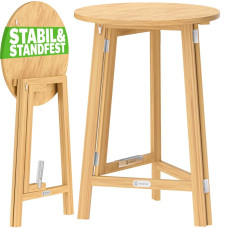 Stehtisch klappbar | Massivholz Tanne | Ø78cm H111cm | Platzsparend